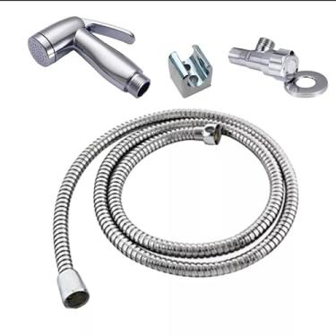 Imagem de Kit Ducha Higiênica Para Banheiro Metal Inox Núcleo de valvula de cobre1,2m Chuveirinho Privada - Design Moderno, Alta Durabilidade