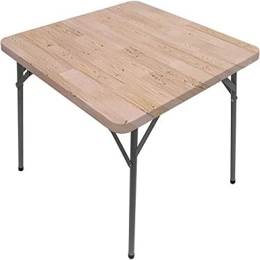 Imagem de CESGFC Toalha de mesa de madeira, estampa de textura de prancha de madeira, borda elástica, capa de mesa de jantar interna/externa, adequada para mesa quadrada de 89 cm x 89 cm