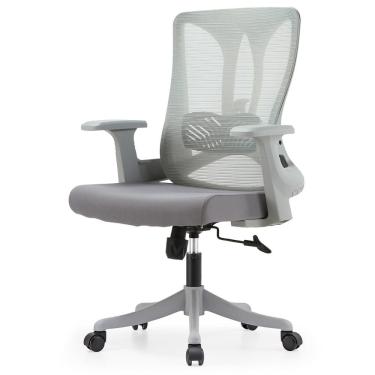 Imagem de Cadeira Escritório NR-17 Giratória Diretor BLM768D Blume Tela Mesh Cinza Base Rodizio Nylon