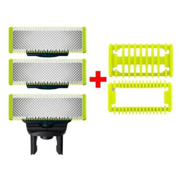 Imagem de 03 Laminas Refil + 02 Pentes P/ Barbeador Oneblade Philips - One Blade