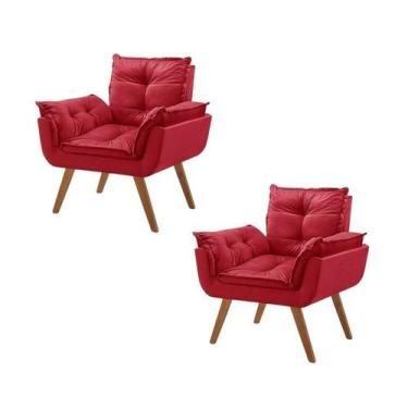 Imagem de Kit 2 Poltronas em Veludo Base Palito Quadrada Opalla Prime - House De