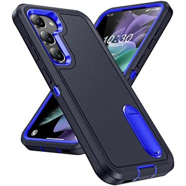 Imagem de IDweel Capa para Galaxy S23 para homens, proteção resistente à prova de choque, antiarranhões, slim fit, leve, durável, capa dura com suporte para Samsung Galaxy S23 de 6,1 polegadas, azul marinho