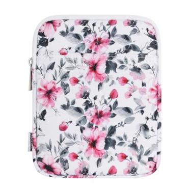 Imagem de Dadanism Capa acolchoada universal de 16 a 7 polegadas para eReader 2024 da Colorsoft Signature Edition de 17,8 cm e eReader Book de 15,2 cm, capa protetora para e-reader Kobo, flor rosa
