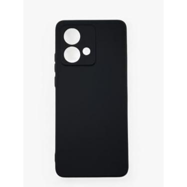 Imagem de Compativel com Moto Edge 40 Neo - Capinha Capa Case Silicone Macia Aveludada Premium Forro Interno Preta