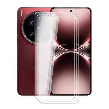 Imagem de YQINHHME Película protetora de tela de vidro temperado Vivo X200, [pacote com 3] Película protetora de dureza 9H para Vivo X200 Ultra (6,8 polegadas), alta transparência, antiarranhões, película de