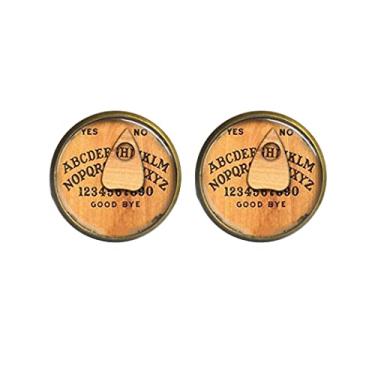 Imagem de Brincos Ouija Board Ouija Board Stud Earrings Ouija Board Jewelry Antique Spirit Board Brincos Witch Spirit World Charming Board Witchcraft, Q0299
