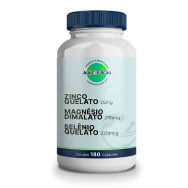 Imagem de Vitaminas Zinco Quelato 25mg + Magnésio Dimalato 200mg + Selênio Quelato 100mcg - 120 Doses