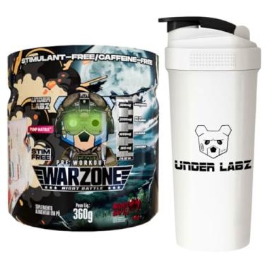 Imagem de Combo Under Labz - Pre Workout Warzone Night Battle 360g - Sabor Blood Battle - Pré Treino Sem Caféina + Coqueteleira oficial