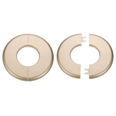 Imagem de HARFINGTON 2 peças flange dividida na parede 44 mm/1,7" placas de cobertura de encanamento autoadesivas plástico ABS placa de escudo redondo design de fivela para tubo de água banheiro decoração de