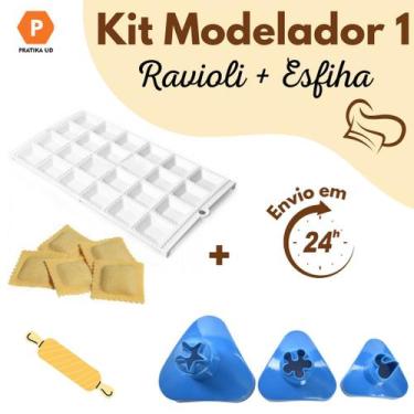 Imagem de Forma Ravioli 24cav, Modelador Esfiha 3Tam Biscoitos 3Forma - Pratika