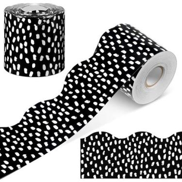Imagem de Bulletin Board Borders Zonon, 65 pés, preto e branco, bolinhas