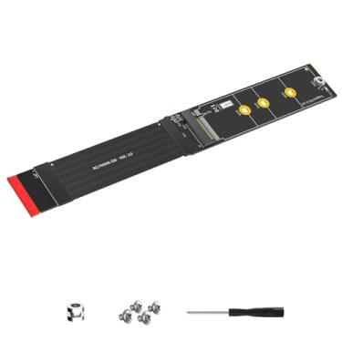 Imagem de KAGAUOAS Cabo de extensão SSD M.2 NVMe de 180° - Suporte PCIe 4.0 x4 64Gbps, 2230/2242/2260/2280 para NGFF M.2 Key M adaptador flexível com kit de parafusos (20 cm)