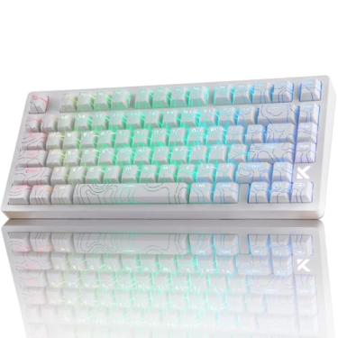 Imagem de Hyekit x MCHOSE Jet 75 75% Wired Magnetic Switch Mechanical Gaming Keyboard, Rapid Trigger Hall Effect Keyboard, Hyper-Fast Adjustable Actuation, 8K Hz Polling Rate, RGB HotSwap, for PC/Mac, White