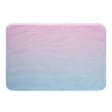 Imagem de Tapetes de banho ombré para banheiro efeitos ombres tapetes de banheiro para crianças meninos crianças design de arte abstrata tapetes de banho para banheira de chuveiro ultra macio moderno rosa azul decoração acessórios de banheiro 16 x 24 polegadas