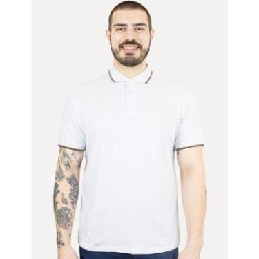 Imagem de Polo Ellus Masculina Piquet Classic Easa Friso Brown Branca-Masculino