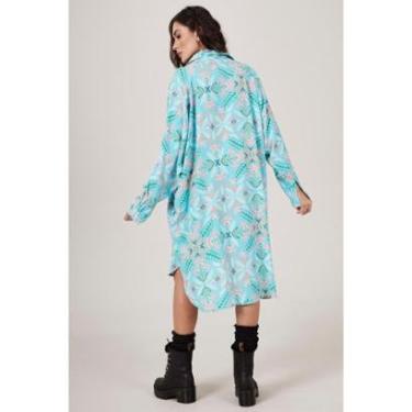 Imagem de Chemise Amplo Azul Bebê Yacamim Estampado L7-Feminino