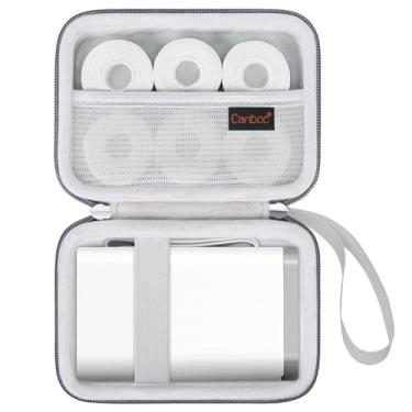 Imagem de Canboc Estojo de transporte compatível com máquina de fazer etiquetas NELKO P21, caixa portátil para impressora de etiquetas Bluetooth, bolsa de malha com zíper para papel de etiqueta e cabo de