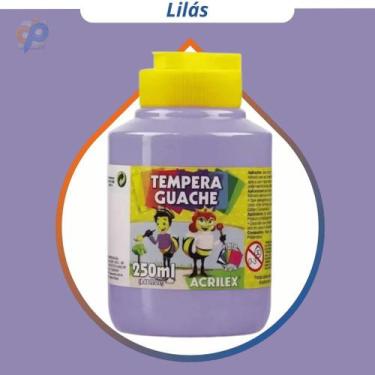 Imagem de Tinta Guache Acrilex 250 ml - Cores, Tinta Guache Lilás