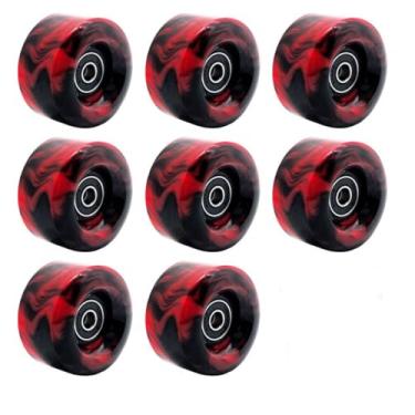 Imagem de Yidome 8 peças 82A 58 mm x 32 mm QUAD rodas de patins com rolamentos 608RS para skateboard/patins