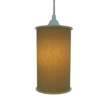 Imagem de Luminária Pendente Cilíndrica Crie Casa Bege