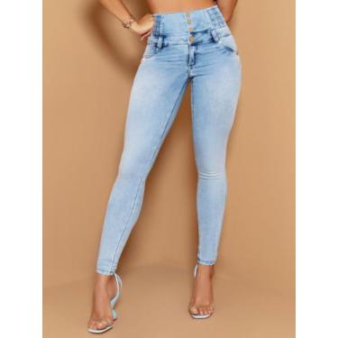 Imagem de Calça jeans modeladora feminina - tamanho g - LOLINS