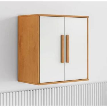 Imagem de Armário Aéreo 2 Portas Lorena Kaiki Móveis - Nature/Off