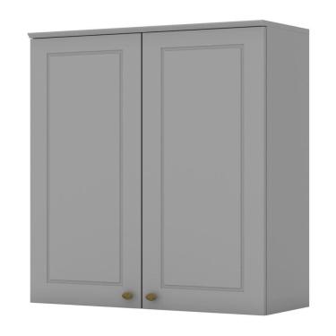 Imagem de Armário Aéreo 2 Portas 80cm Americana Cinza - Móveis Henn Cinza