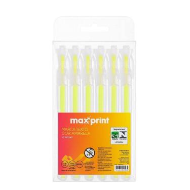 Imagem de Kit 12 Caneta Marca Texto Maxprint Clear Amarela