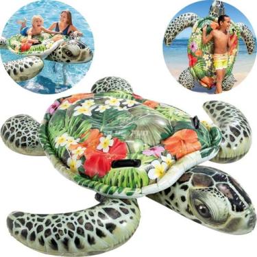 Imagem de Bóia Inflável Tartaruga Grande Gigante com Alças  Intex 57555NP