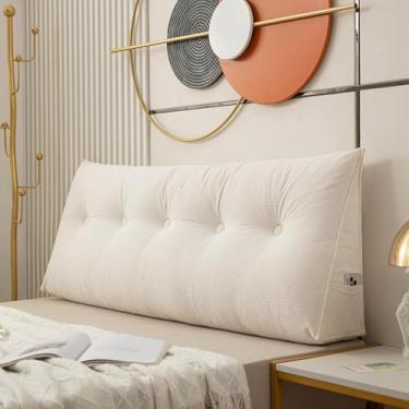 Imagem de Almofada De Cabeceira Triagular Almofada De Cunha Grande Decorativa Almofadas Decorativas Para O Corpo Encosto De Cama Readig Bolster Lombar Cushio Para Encosto De Sofá-cama, B, 80x50x20cm