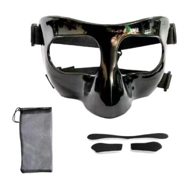 Imagem de Deevoka Protetor nasal para nariz quebrado, máscara com proteção acolchoada, protetor facial de basquete, adultos, jovens, mulheres e homens, Pure Black