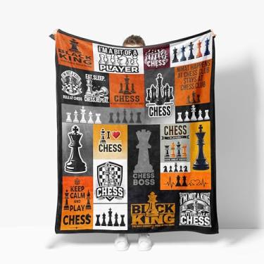 Imagem de Cobertor de xadrez esportivo decoração quente cobertor de flanela macio presentes de xadrez para crianças meninos meninas homens mulheres 101,6 cm x 127 cm