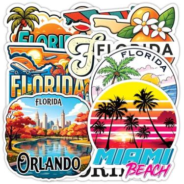 Imagem de Adesivo Florida 8 peças (tamanho grande) adesivos de vinil para laptop decalque à prova d'água para para-choques de carro, garrafa de água, caderno, bagagem, janela, festa, aniversário, decorações
