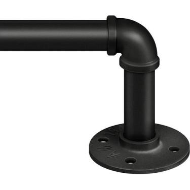 Imagem de Varão de cortina Zeerobee 120-240 cm Industrial Black Wrap Around
