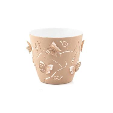 Imagem de Cachepot Plantas E Flores Borboleta 3d 1,4 Litros Plasvale Marrom