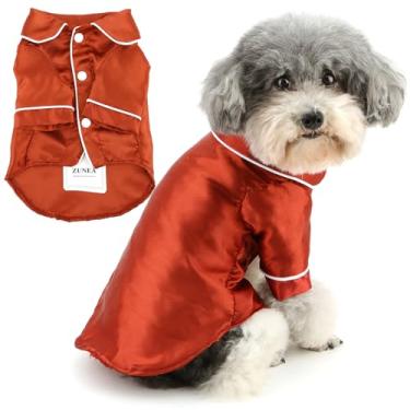 Imagem de Zunea Pijamas para cães pequenos tamanho PP/P para cães com lapela sintética macia, roupa de dormir para filhotes, roupa de dormir com duas pernas, roupa de dormir para uso interno, chihuahua yorkie,