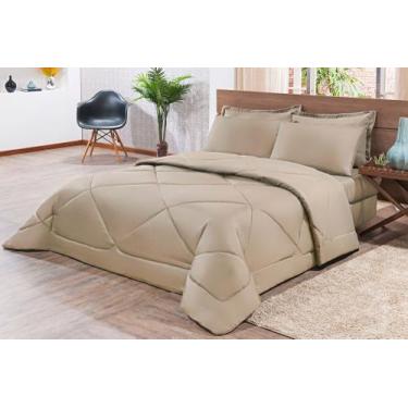 Imagem de Kit Edredom Casal Queen Size 3 Peças Pérola - DAVY ENXOVAIS, Avelã/Ave