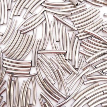 Imagem de Miçanga Canutilho 15mm Entremeio Metal Níquel 100pçs 14g - Macall