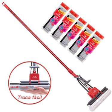 Imagem de Rodo Mop Duplo Rolete Condor Espuma De PVA Encaixe Rápido Com 5 Refis 