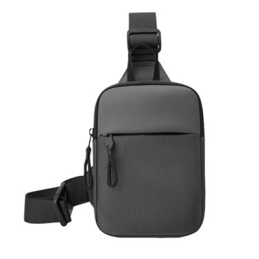 Imagem de Hapforever Mini bolsa tiracolo para mulheres e homens, pequena bolsa transversal com dois bolsos com zíper, bolsa de peito leve para viagens, Cinza, Medium