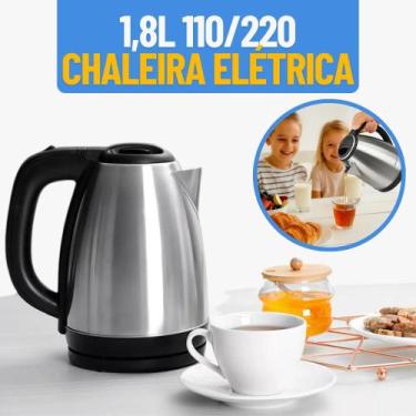 Imagem de Chaleira Jarra Elétrica Inox 1,8L 110 ou 220 Térmica Café Chá Água Que