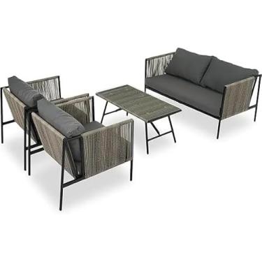 Imagem de Conjunto de Àrea Externa Haven com 1 Sofá, 2 Poltronas 1 Mesa - Cinza