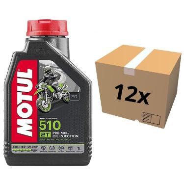Imagem de Kit Óleo Motor 2 Tempos Motul 510 12 Litros Semissintetico  Caixa Fechada