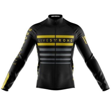 Imagem de Camisa Livestrong Manga Longa Ciclismo Esportes Mtb Bicicleta Dry Fit 