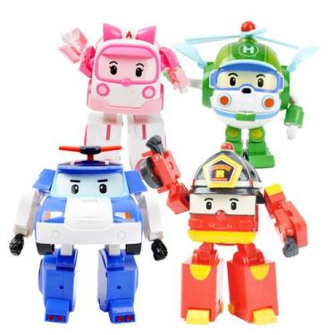 Imagem de Kit 4 Robocar Poli Transformação Carros Brinquedos Figuras - Lightbek 
