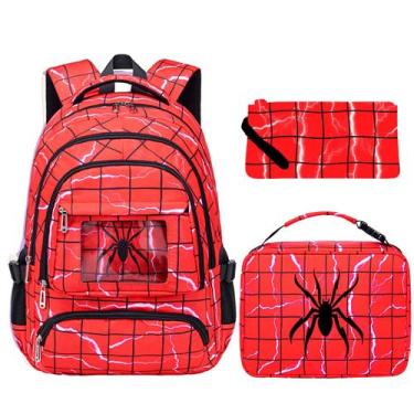 Imagem de Mochila com lancheira FunnyGifts Kids para meninos de 4 a 12 anos