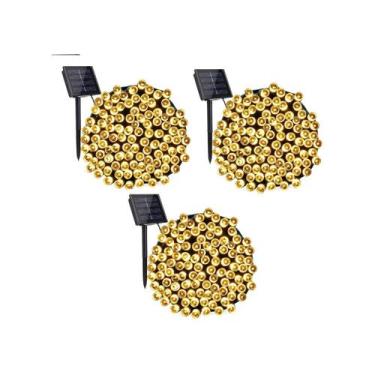 Imagem de Pacote de luzes Solar Garland x3 200 LED de 20 metros de branco quente