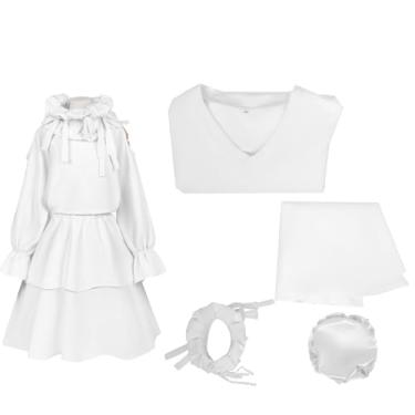 Imagem de UPUPCOS Sua Cosplay Fantasia Alienígena Vestido Branco Blusas Saia com Cachecol Terno Uniforme Halloween