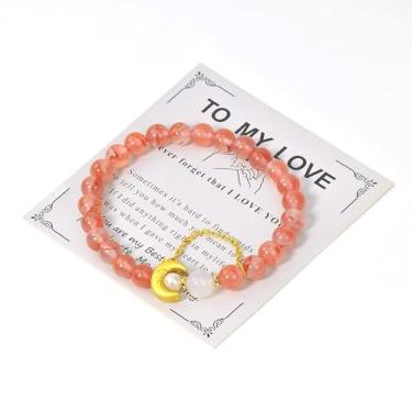 Imagem de L&J JEWELRY Pulseira de quartzo rosa, traz cura de cristal, aumenta a confiança e a vitalidade, manifestação de amor e romance, chacra de coração de pedra rosa, pulseira elástica redonda de 10 mm para