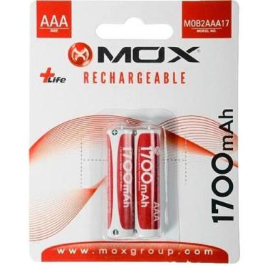 Imagem de Pilha Mox AAA Recarregavel 1700MAH MOB2AAA17 (2 Unidades)